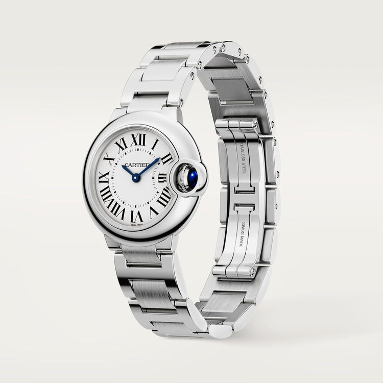 Cartier Ballon Bleu 28mm Quartz opaline Dial Steel Bracelet Watch
