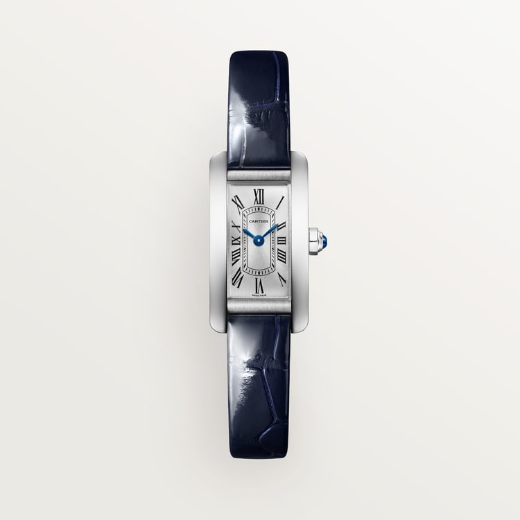 Cartier Tank 27.9 x 15.2mm Quartz sunray Dial Alligator Strap Watch