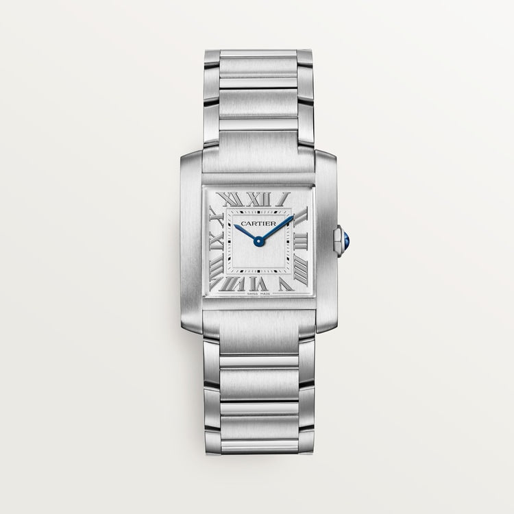 Cartier Tank 32.0 x 27.0mm Quartz Silvered Dial Steel Bracelet Watch
