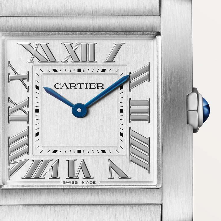 Cartier Tank 32.0 x 27.0mm Quartz Silvered Dial Steel Bracelet Watch