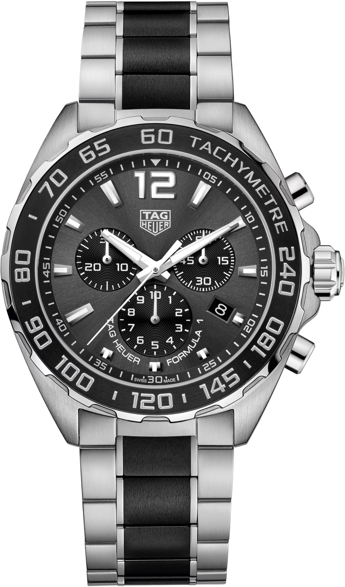 TAG Heuer Formula 1 43mm Quartz Black Sunray brushed Dial Black Steel & ceramic Watch