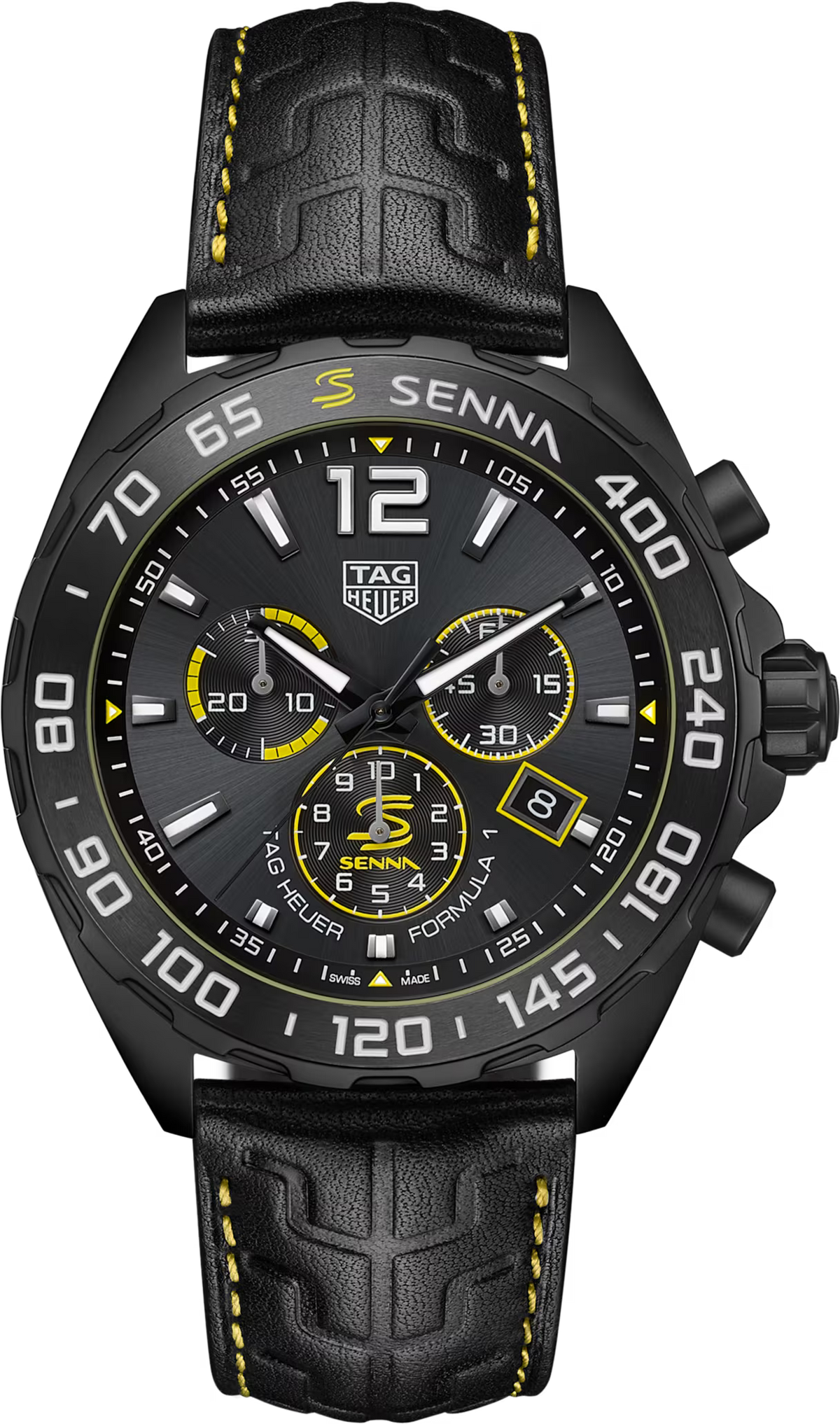 TAG Heuer Formula 1 43mm Quartz Black Dial Black Leather Watch