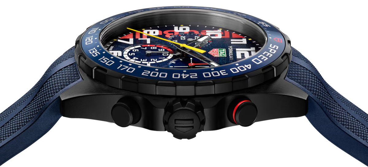 TAG Heuer Formula 1 43mm Quartz Blue Fine grained Dial Blue Rubber Watch