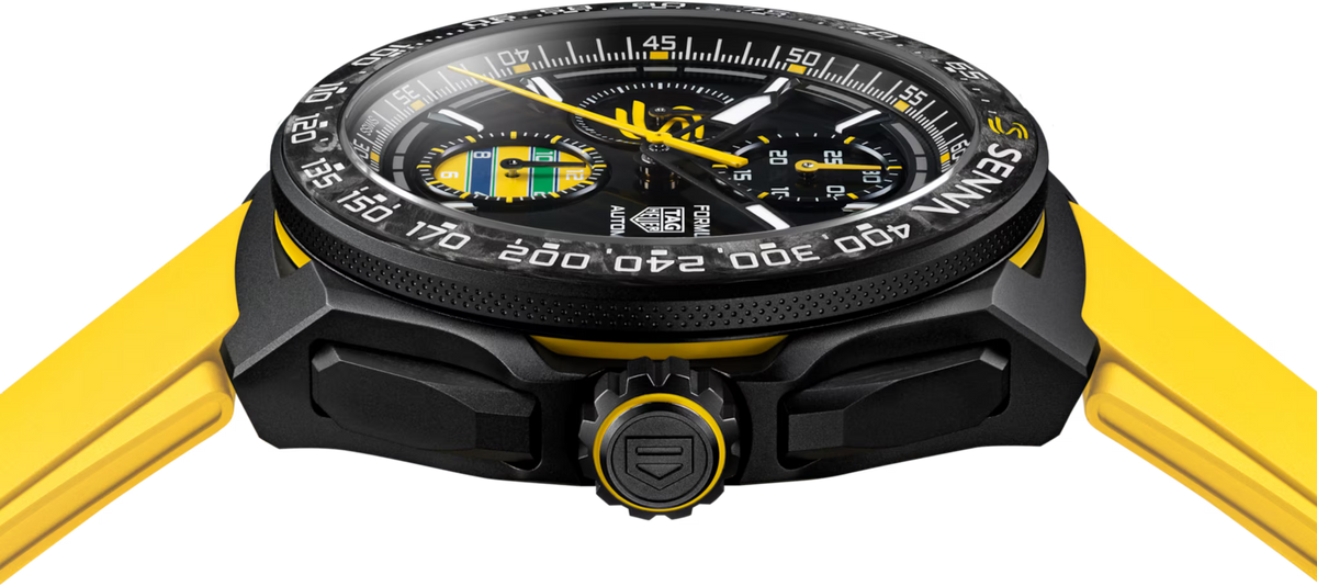 TAG Heuer Formula 1 44mm Automatic Black & Yellow Sunray brushed Dial Yellow Rubber Watch