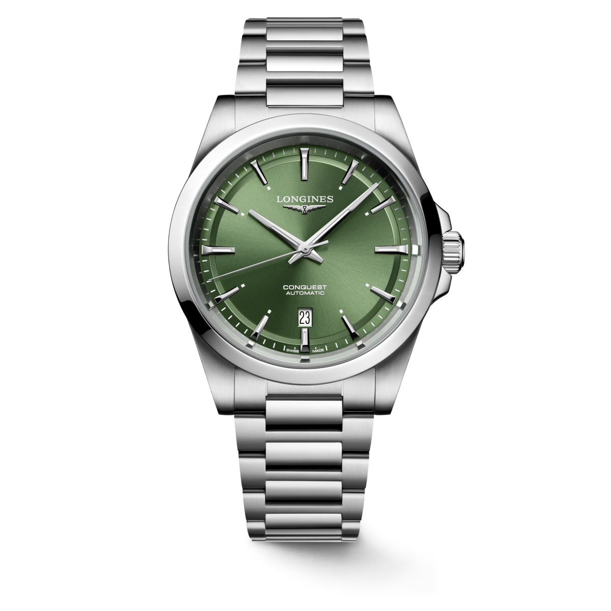 Longines Conquest 41.00mm Automatic Sunray green Dial Stainless Steel Bracelet Watch