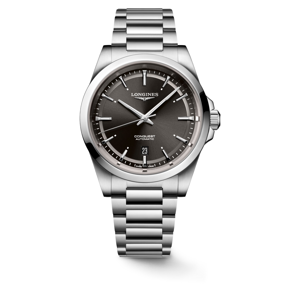 Longines Conquest 41.00mm Automatic Sunray black Dial Stainless Steel Bracelet Watch