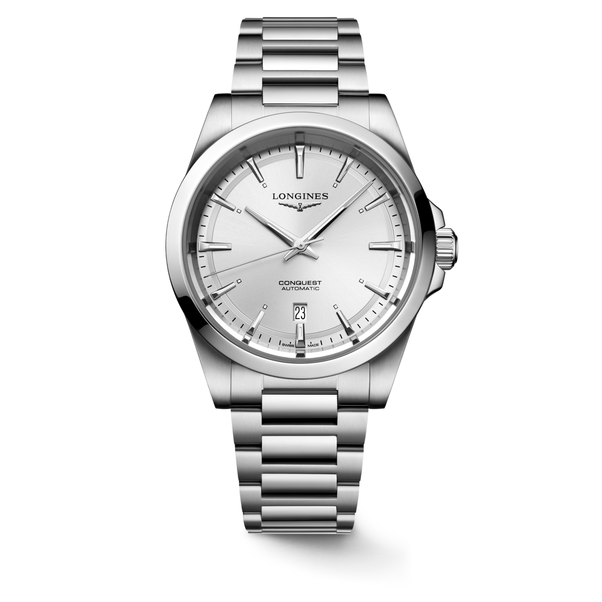 Longines Conquest 41.00mm Automatic Sunray silver Dial Stainless Steel Bracelet Watch
