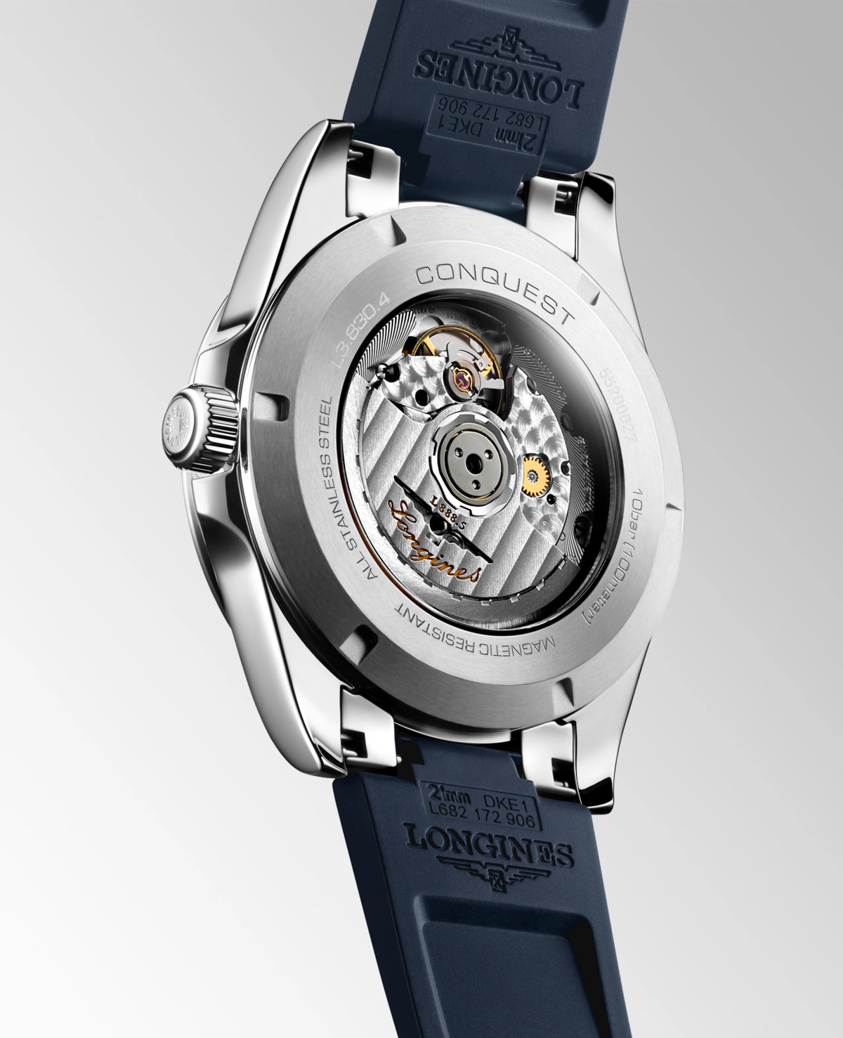 Longines Conquest 41.00mm Automatic Sunray blue Dial Blue Rubber Strap Watch