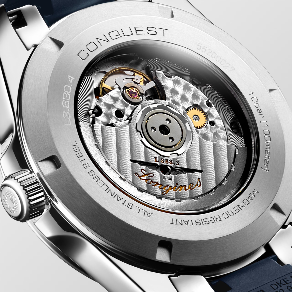 Longines Conquest 41.00mm Automatic Sunray blue Dial Blue Rubber Strap Watch