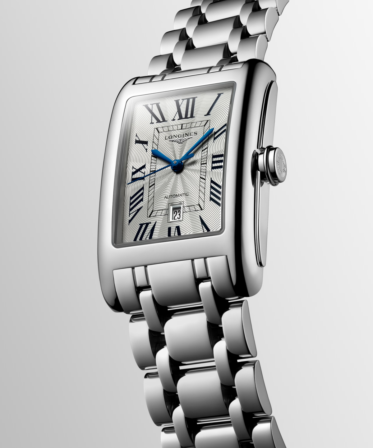 Longines DolceVita 27.70 x 43.80mm Automatic Silver "flinqué" Dial Stainless Steel Bracelet Watch