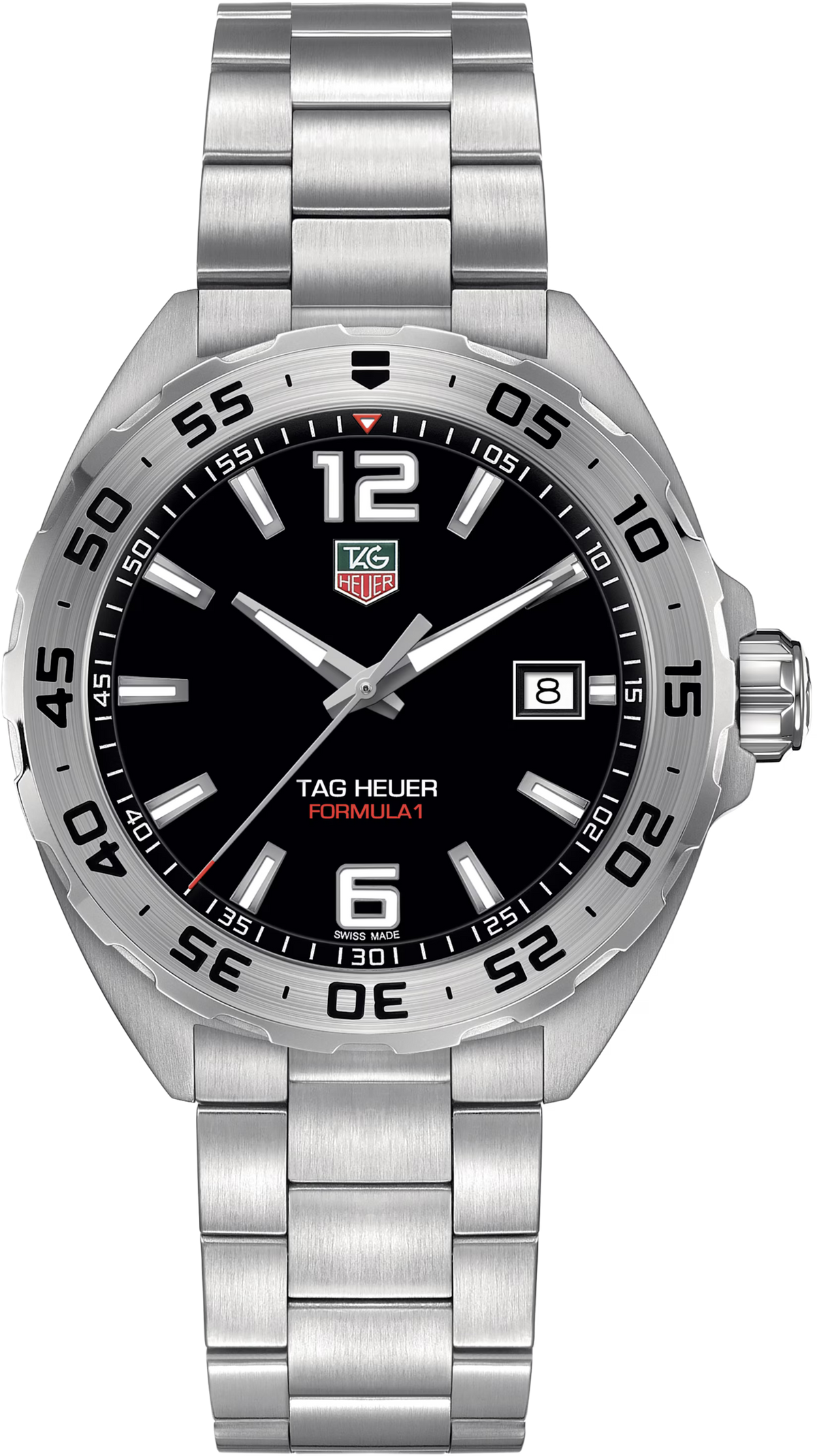 TAG Heuer Formula 1 41mm Quartz Black Opalin Dial Silver Steel Watch