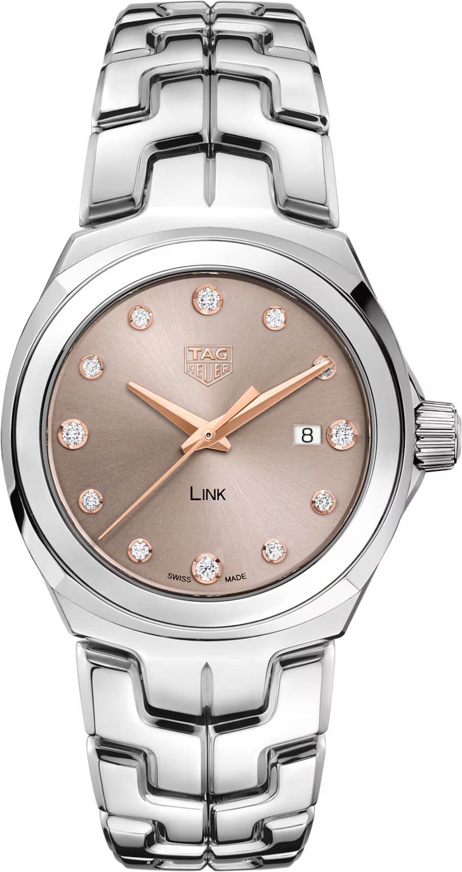 TAG Heuer Link 32mm Quartz Beige Sunray brushed Dial Silver Steel Watch