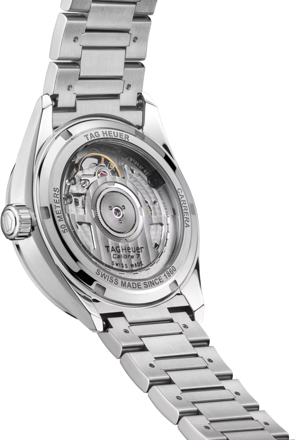 TAG Heuer Carrera 36mm Automatic Pink Sunray brushed Dial Silver Steel Watch