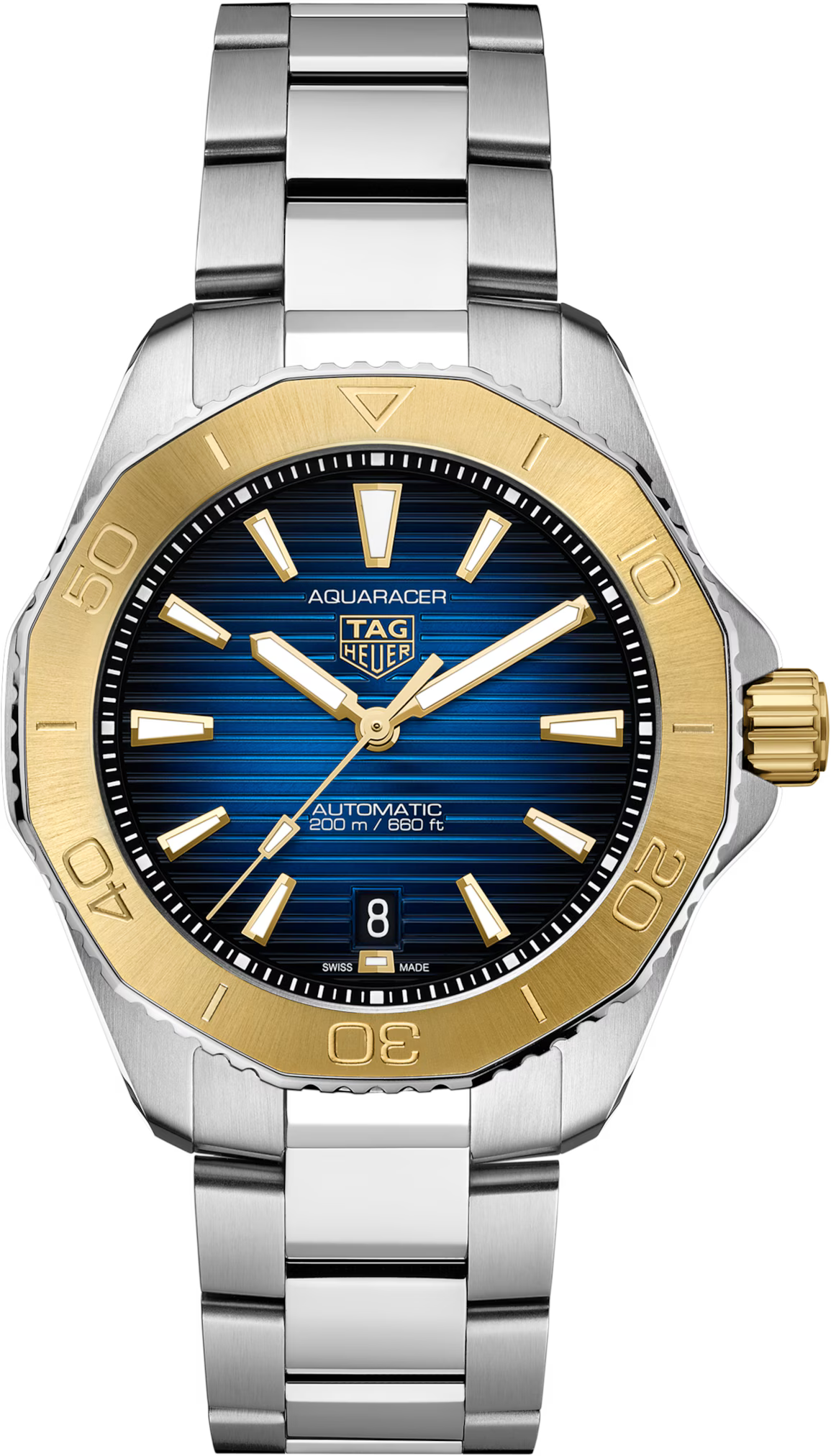 TAG Heuer Aquaracer 40mm Automatic Blue Smokey Dial Silver Steel Watch