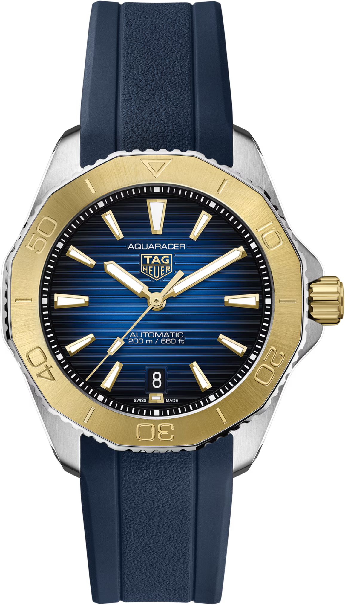 TAG Heuer Aquaracer 40mm Automatic Blue Smokey Dial Blue Rubber Watch
