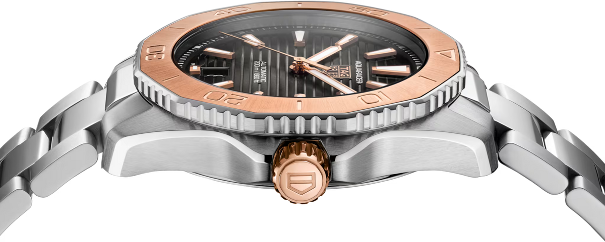 TAG Heuer Aquaracer 40mm Automatic Black & Grey Smokey Dial Silver Steel Watch