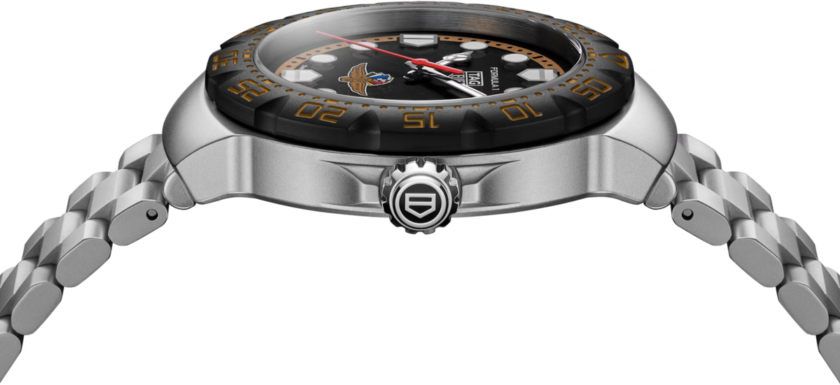 TAG Heuer Formula 1 38mm Solargraph Black & Brown Opalin Dial Silver Steel Watch