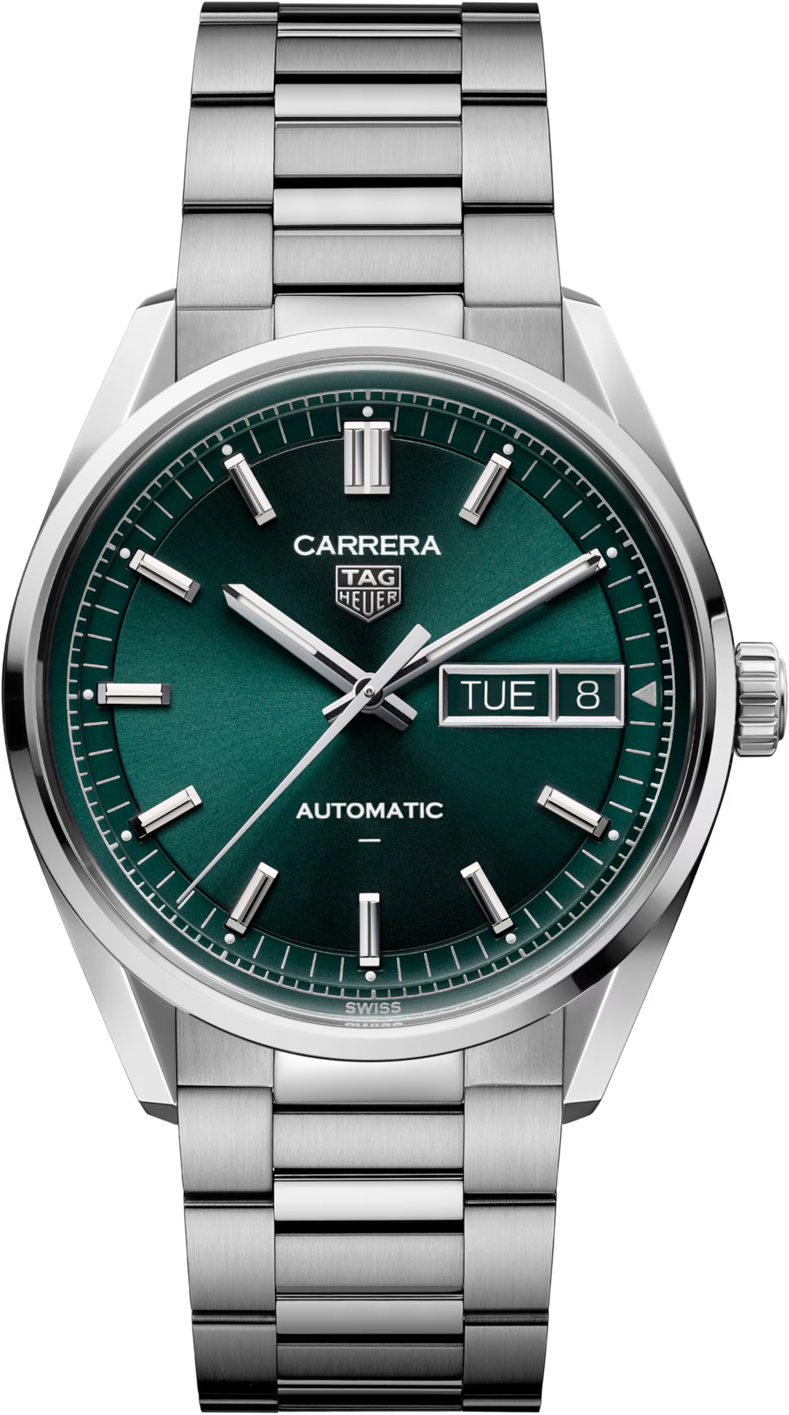 TAG Heuer Carrera 41mm Automatic Green Dial Silver Steel Watch