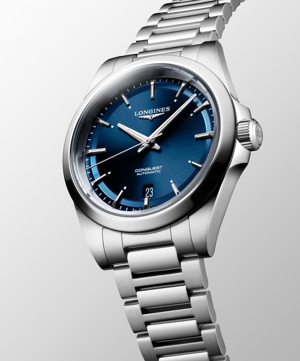 Longines Conquest 38.00mm Automatic Sunray blue Dial Stainless Steel Bracelet Watch