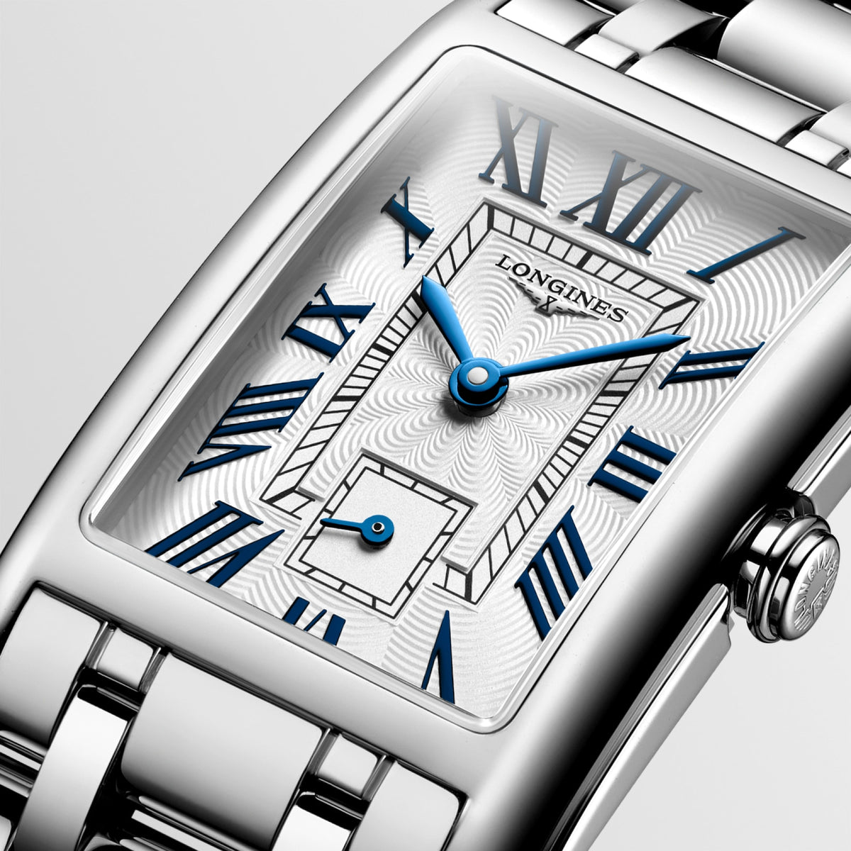 Longines DolceVita 23.30 x 37.00mm Quartz Silver "flinqué" Dial Stainless Steel Bracelet Watch