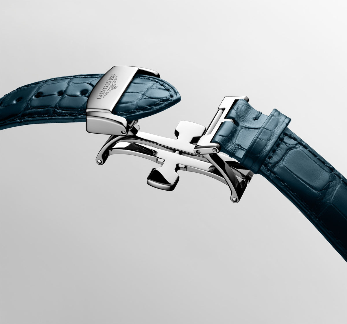Longines Master Collection 41.00mm Automatic Blue "barleycorn" Dial Blue Alligator Strap Watch