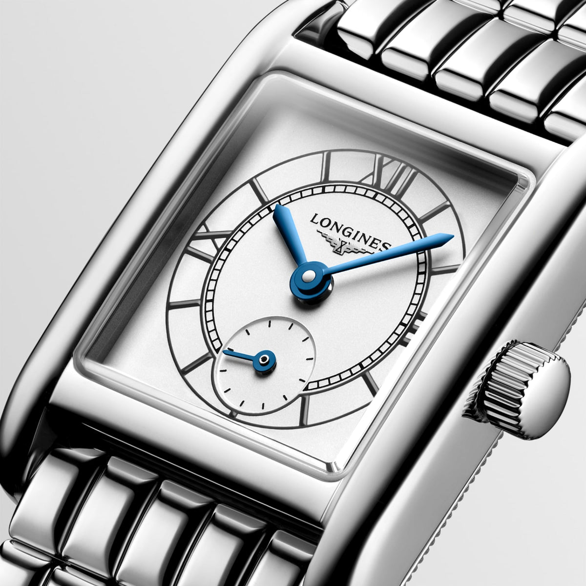 Longines Mini DolceVita 21.50 x 29.00mm Quartz Opaline Ivory Dial Stainless Steel Bracelet Watch