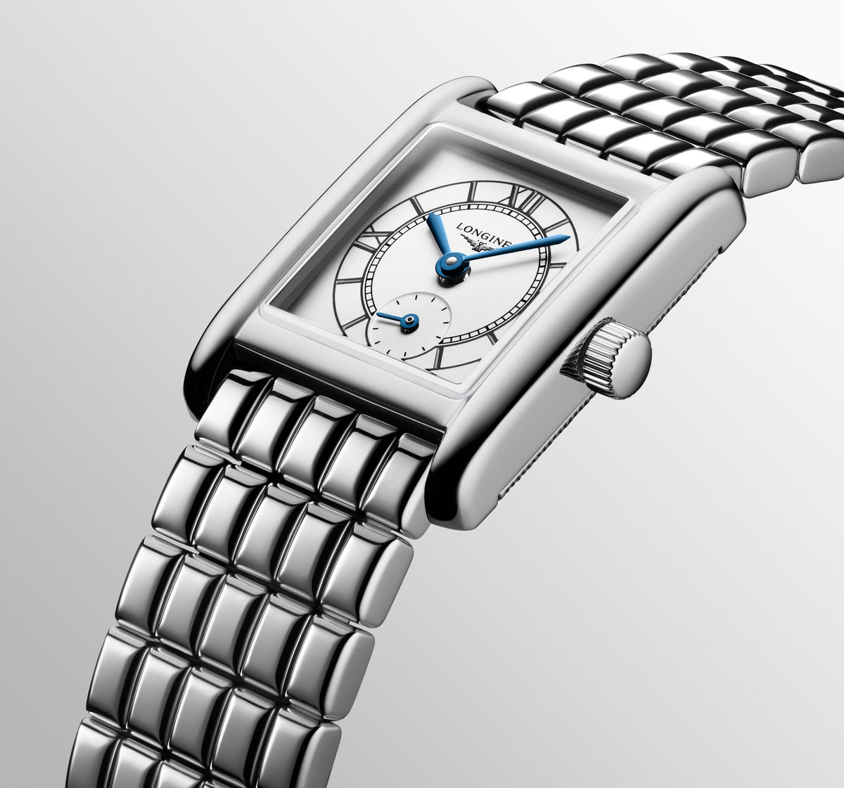 Longines Mini DolceVita 21.50 x 29.00mm Quartz Opaline Ivory Dial Stainless Steel Bracelet Watch
