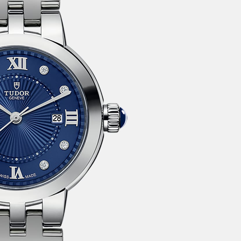 TUDOR Clair de Rose 30mm Automatic Blue with diamonds Dial Steel Bracelet Watch