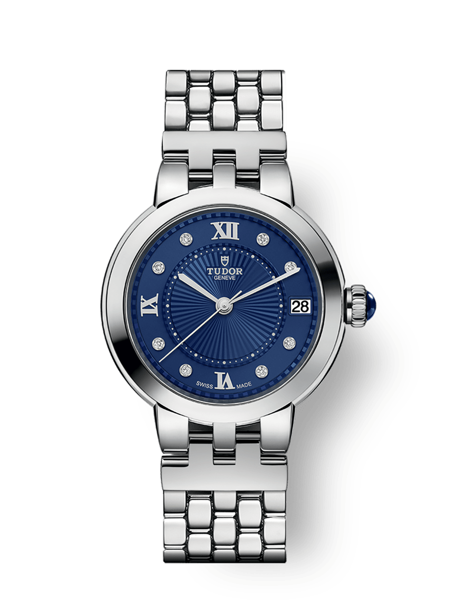 TUDOR Clair de Rose 34mm Automatic Blue with diamonds Dial Steel Bracelet Watch