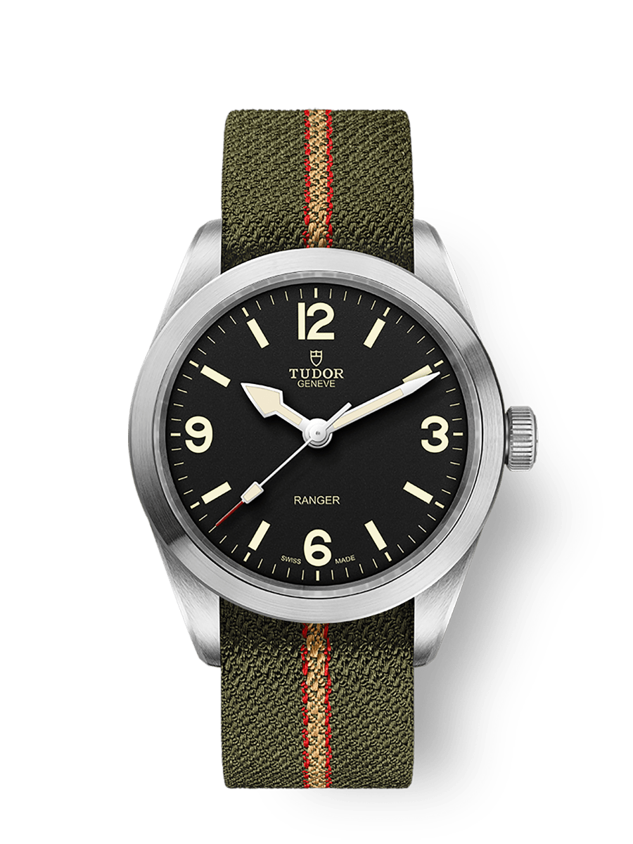 TUDOR Ranger 39mm Automatic Black Dial Green Fabric Bracelet Watch