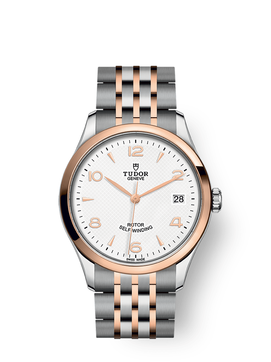 TUDOR 1926 36mm Automatic White Dial First center links in steel or solid rose-gold. Remaining center links in steel or steel covered by a 0.2mm rose gold cap Watch