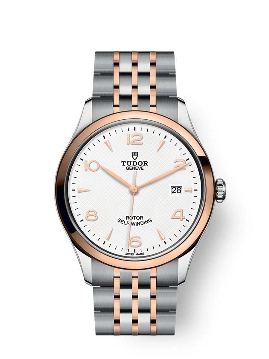 TUDOR 1926 39mm Automatic White Dial First center links in steel or solid rose-gold. Remaining center links in steel or steel covered by a 0.2mm rose gold cap Watch