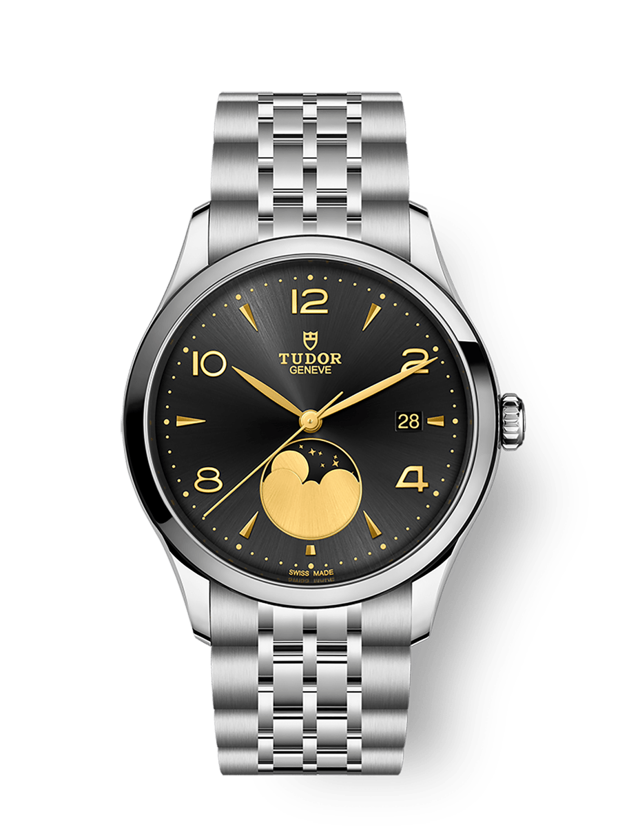TUDOR 1926 39mm Automatic Black satin sun-brushed dial with applied numerals and moon phase indicator Dial Steel Bracelet Watch