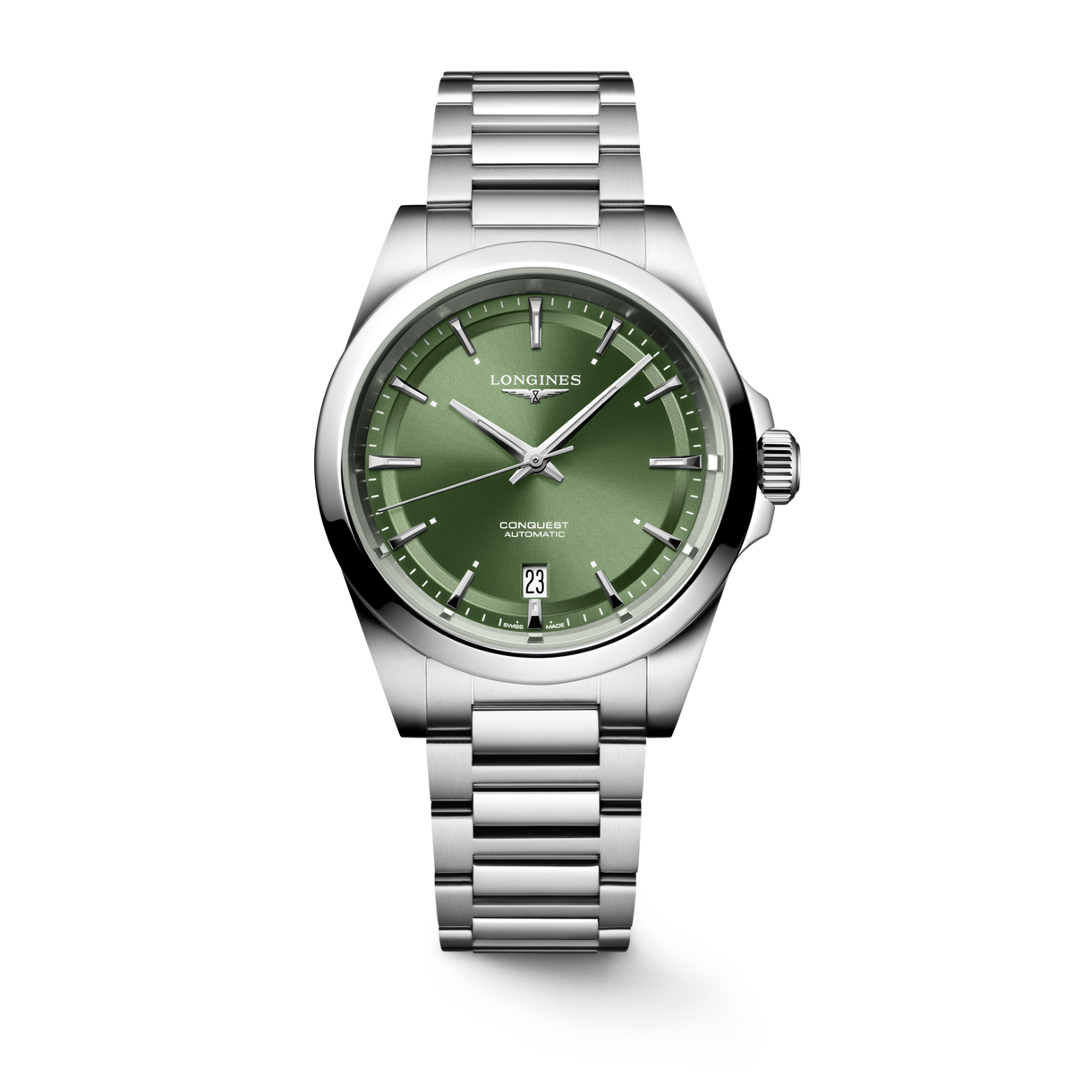 Longines Conquest 38.00mm Automatic Sunray green Dial Stainless Steel Bracelet Watch