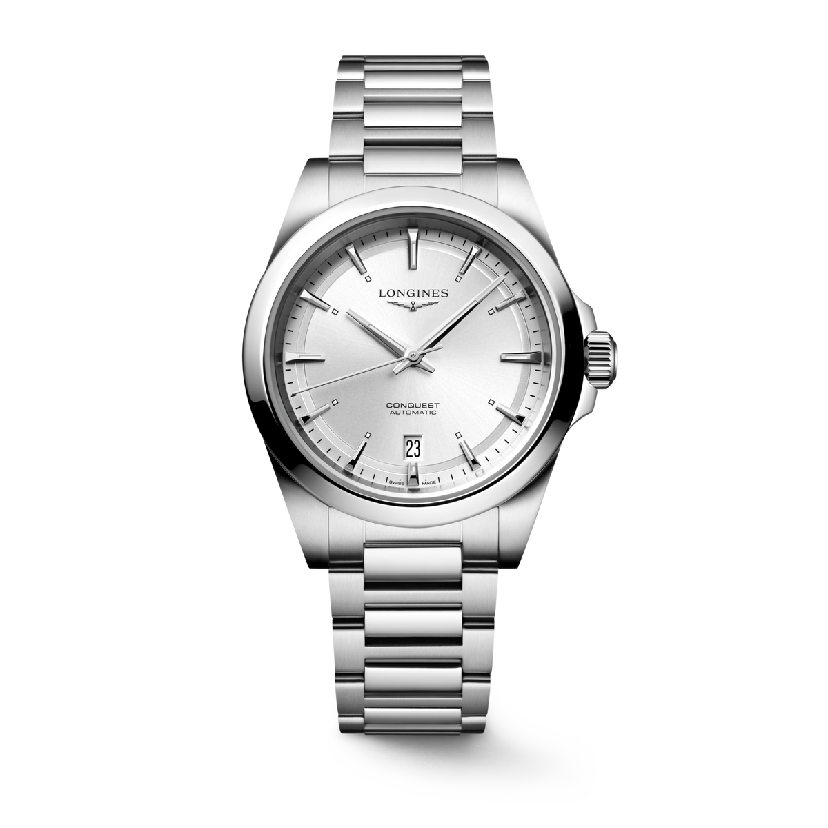 Longines Conquest 38.00mm Automatic Sunray silver Dial Stainless Steel Bracelet Watch