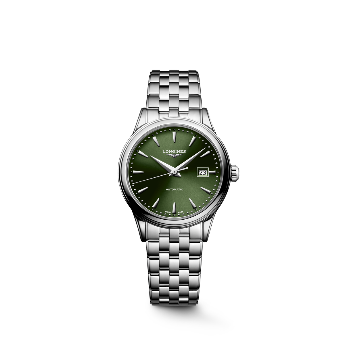 Longines Flagship Classic 30.00mm Automatic Sunray green Dial Stainless Steel Bracelet Watch