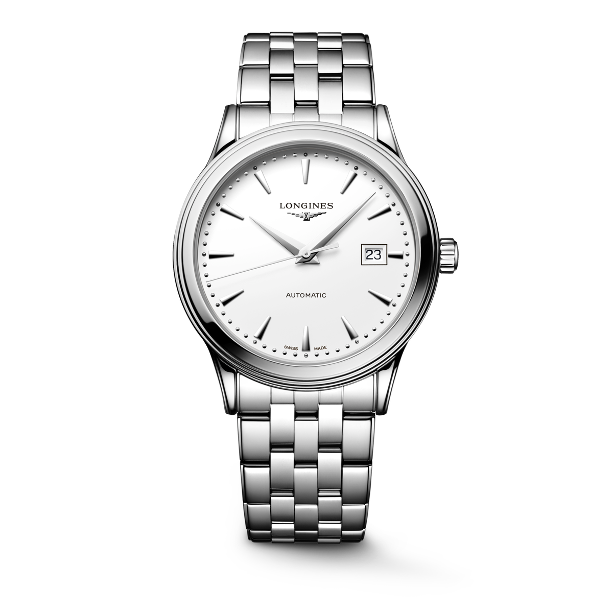 Longines Flagship Classic 40.00mm Automatic White matt Dial Stainless Steel Bracelet Watch