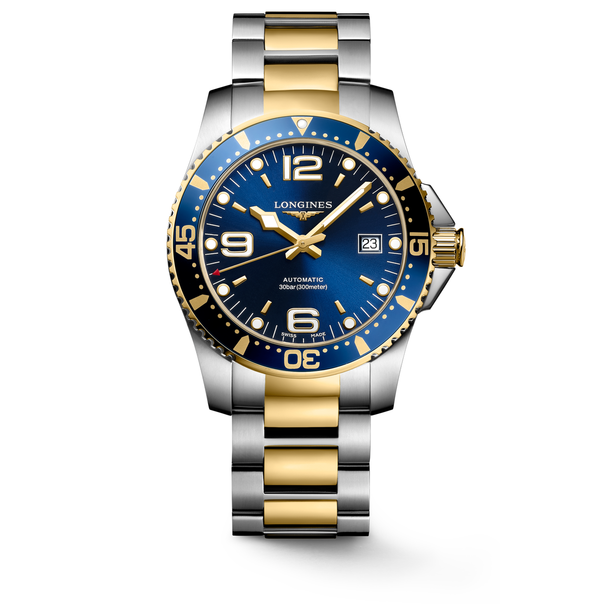 Longines HydroConquest 41.00mm Automatic Sunray blue Dial Yellow Stainless Steel Bracelet Watch