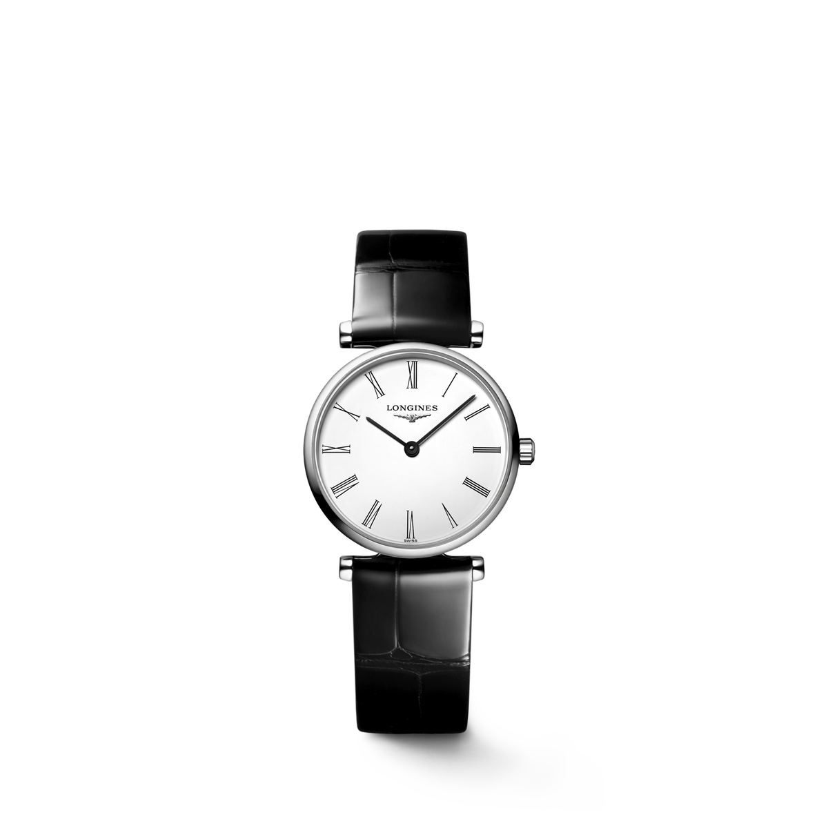 Longines La Grande Classique 24.00mm Quartz White Dial Black Alligator Strap Watch
