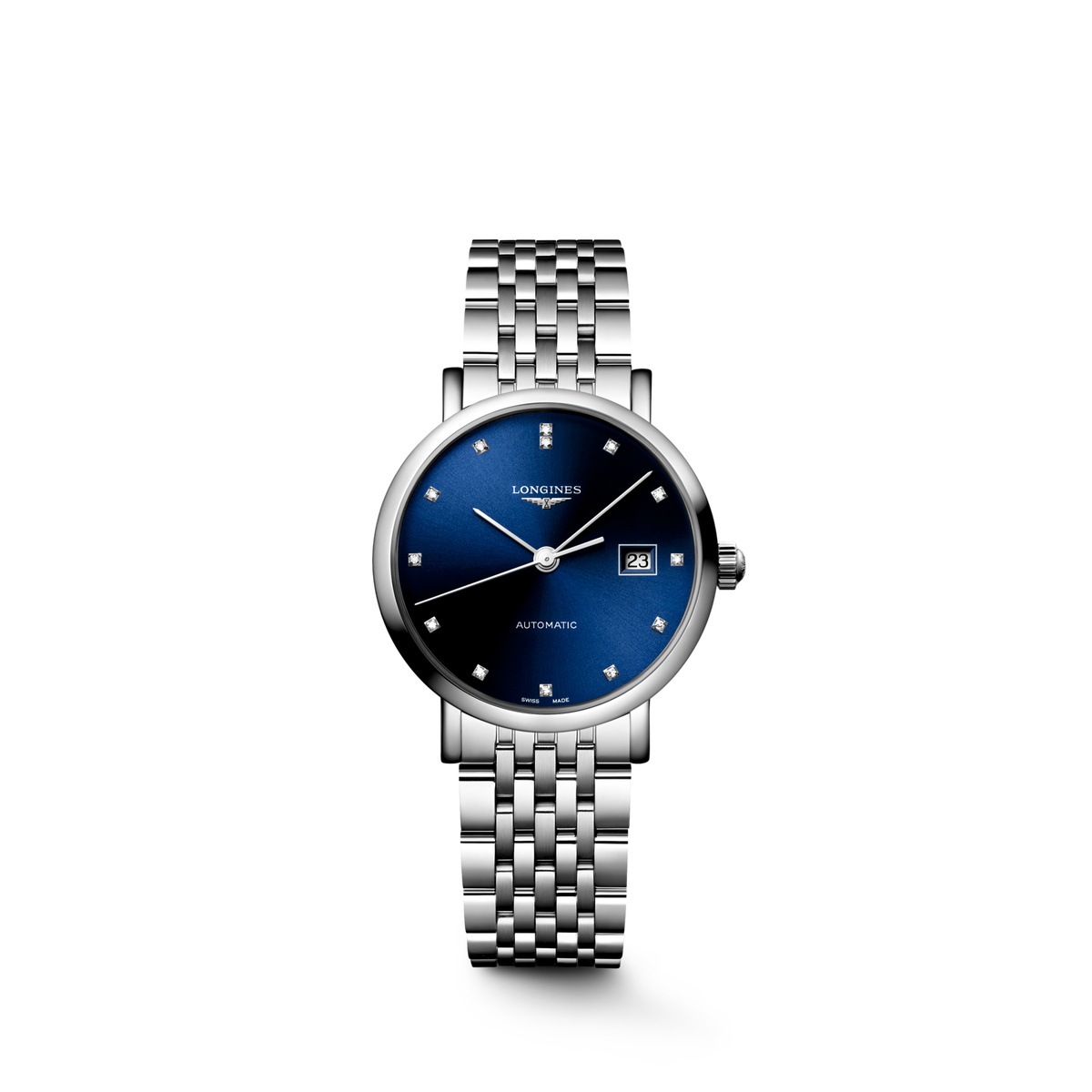 Longines Elegant Collection 29.00mm Automatic Sunray blue Dial Stainless Steel Bracelet Watch