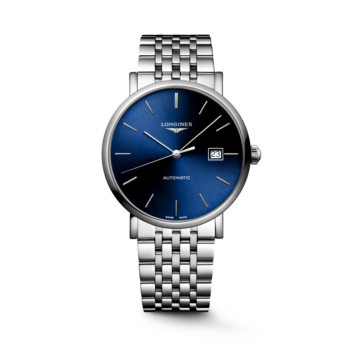 Longines Elegant Collection 39.00mm Automatic Sunray blue Dial Stainless Steel Bracelet Watch