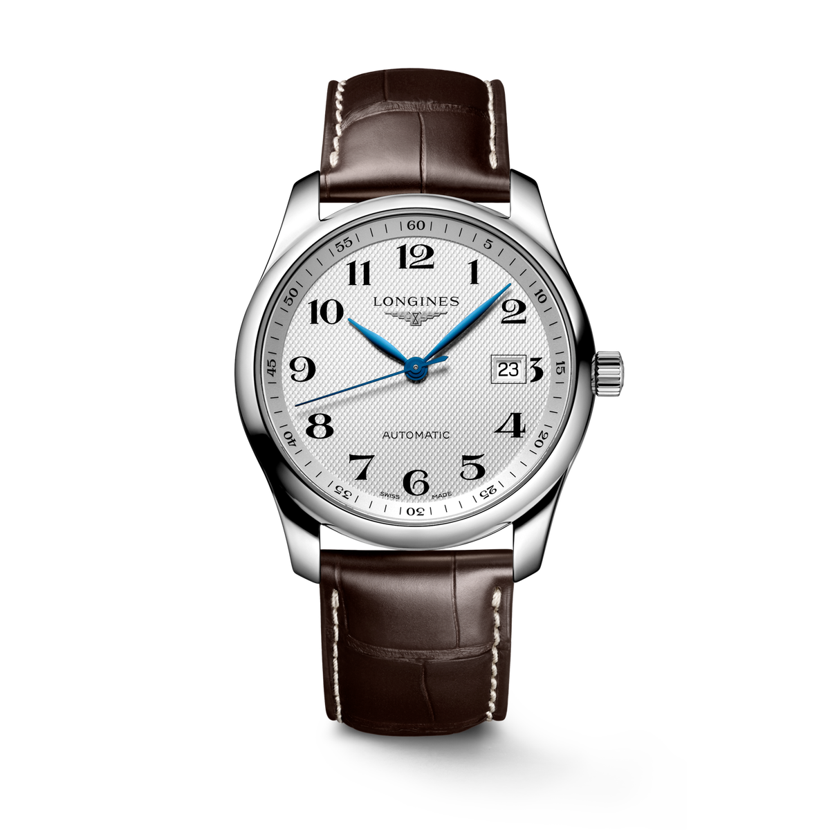 Longines Master Collection 40.00mm Automatic Silver "barleycorn" Dial Brown Alligator Strap Watch