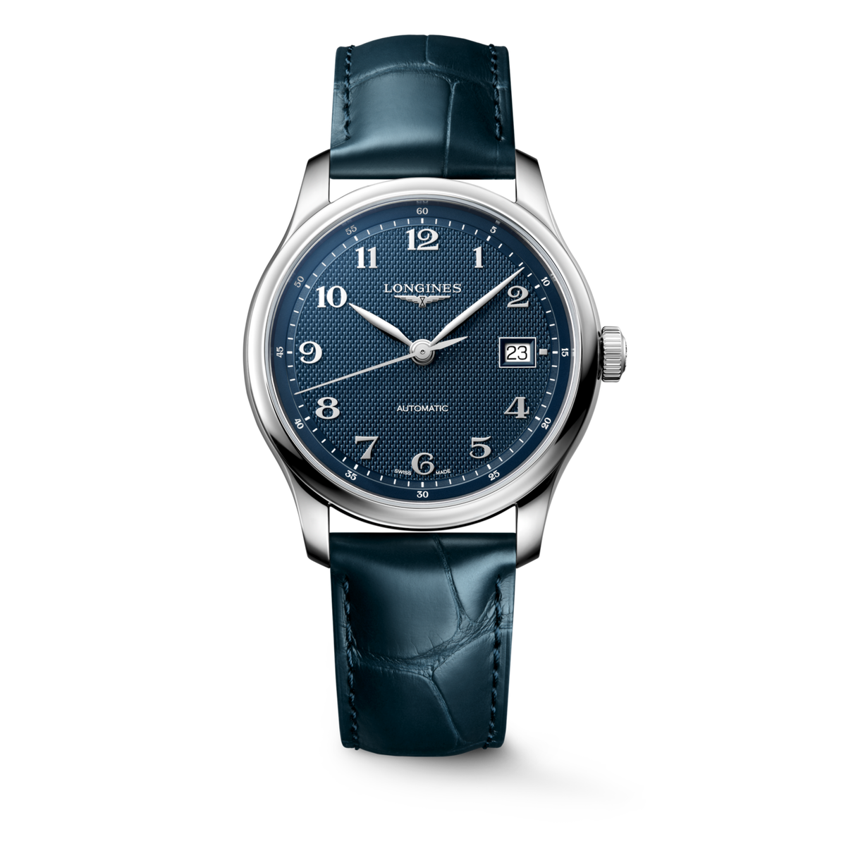 Longines Master Collection 39.00mm Automatic Blue "barleycorn" Dial Blue Alligator Strap Watch