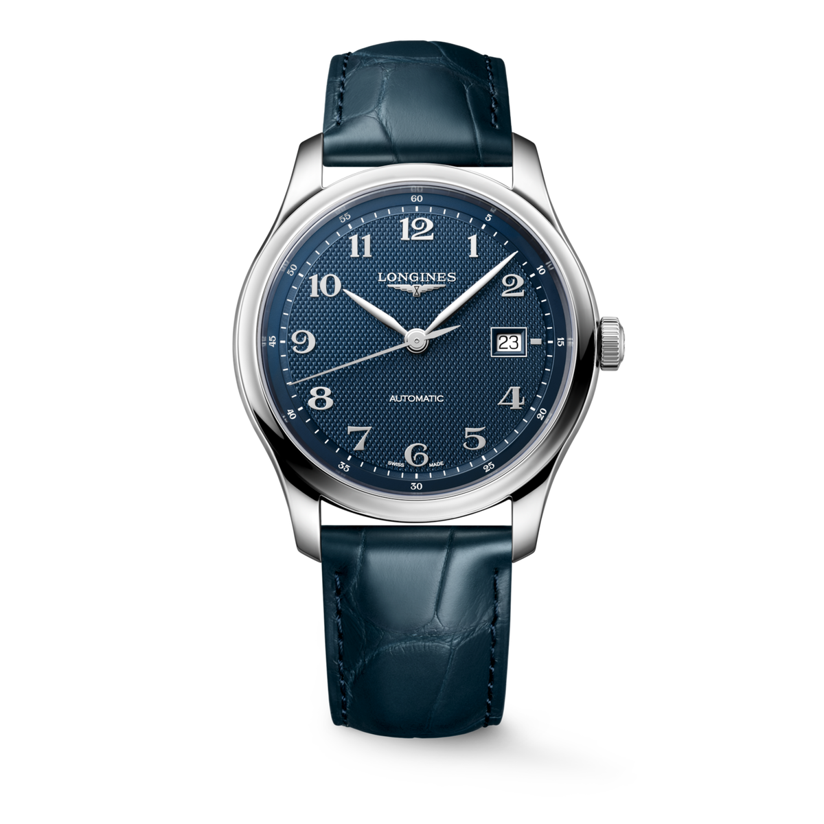 Longines Master Collection 41.00mm Automatic Blue "barleycorn" Dial Blue Alligator Strap Watch