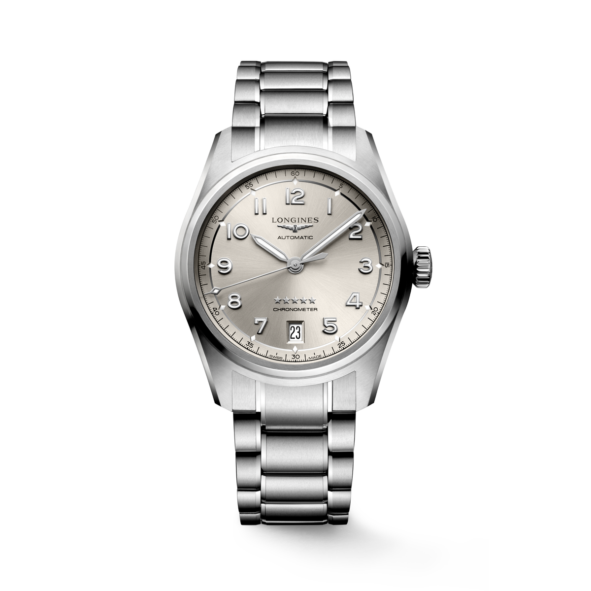 Longines Spirit 37.00mm Automatic Sunray Ivory Dial Stainless Steel Bracelet Watch