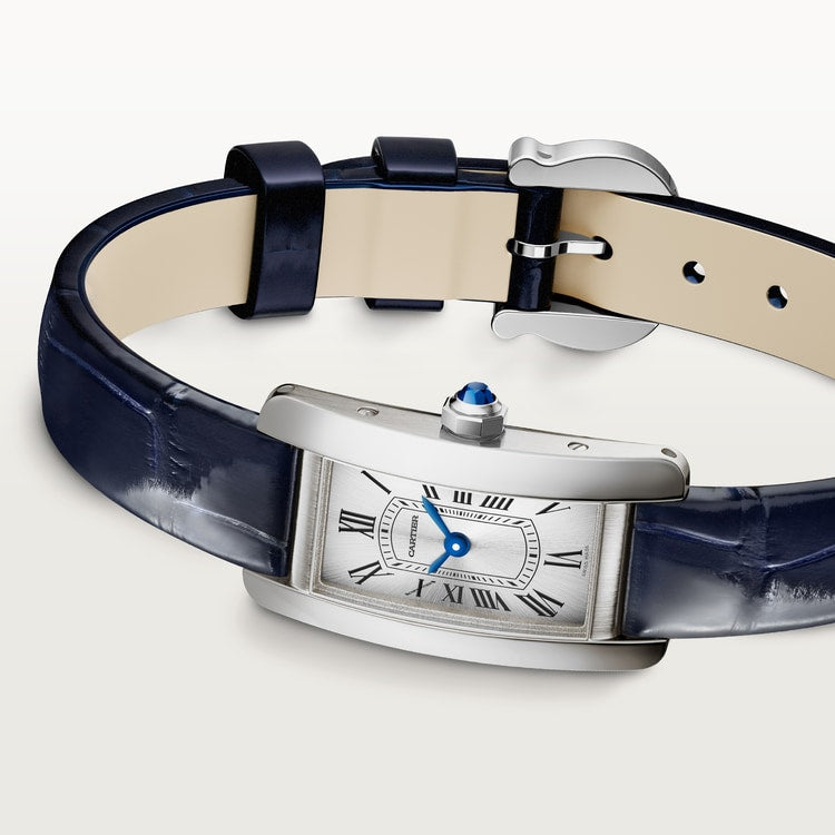 Cartier Tank 27.9 x 15.2mm Quartz sunray Dial Alligator Strap Watch