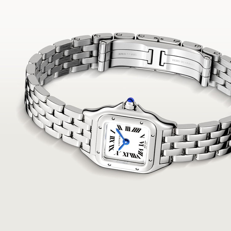 Cartier Panthère 25.1 x 18.5mm Quartz Silver Dial Silver Steel Bracelet Watch