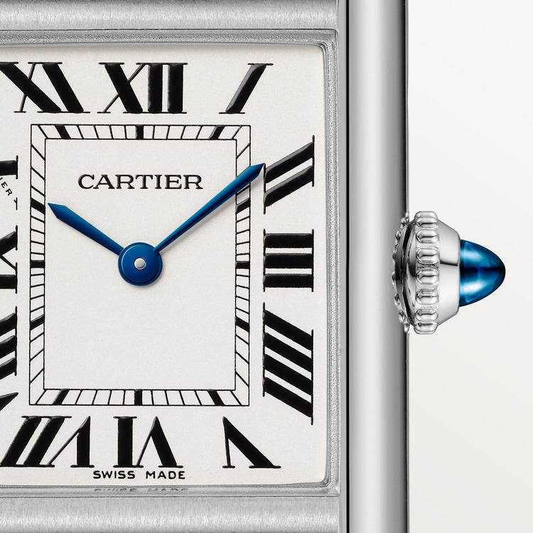 Cartier Tank 29.5 x 22.0mm Quartz Silvered Dial Steel Bracelet Watch