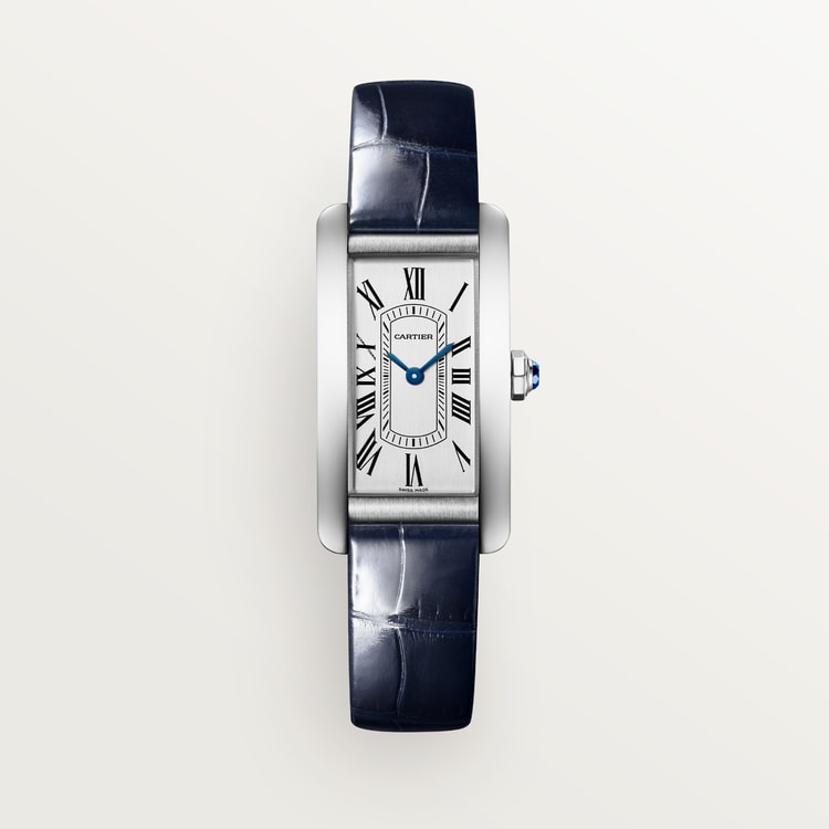 Cartier Tank 35.4 x 19.4mm Quartz satin-brushed Dial Alligator Strap Watch