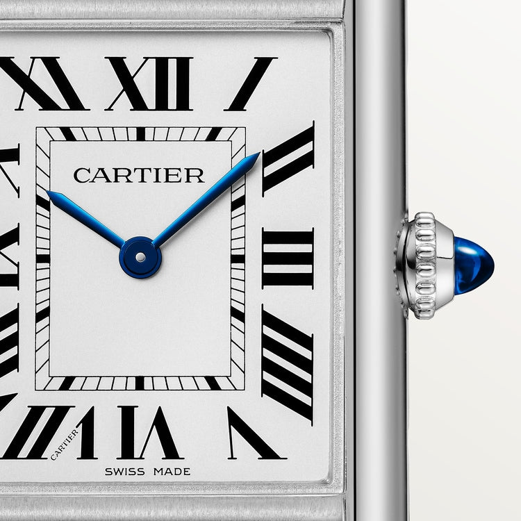 Cartier Tank 33.7 x 25.5mm Quartz Silvered Dial Steel Bracelet Watch